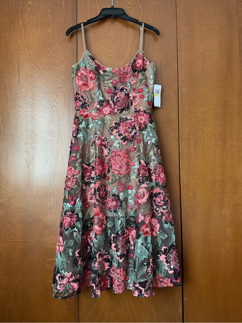 Dress the Population Uma Sequined Floral Cocktail Dress NWT Sz M Ret $348 - Picture 5 of 13